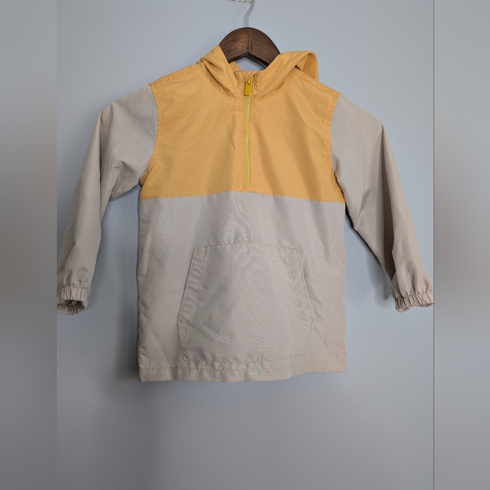 Kids yellow colour block windbreaker jacket